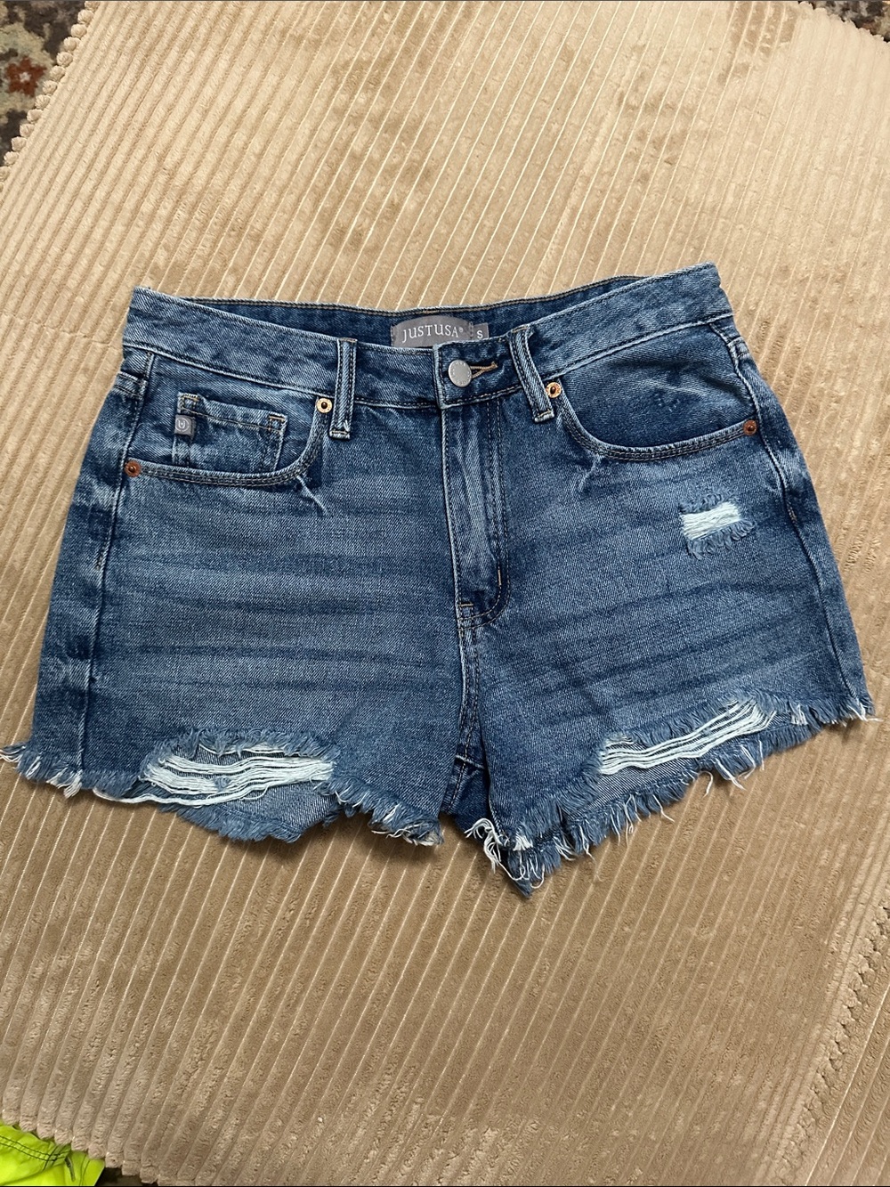 Just USA Dark Blue Distressed Denim Cutoff Shorts small